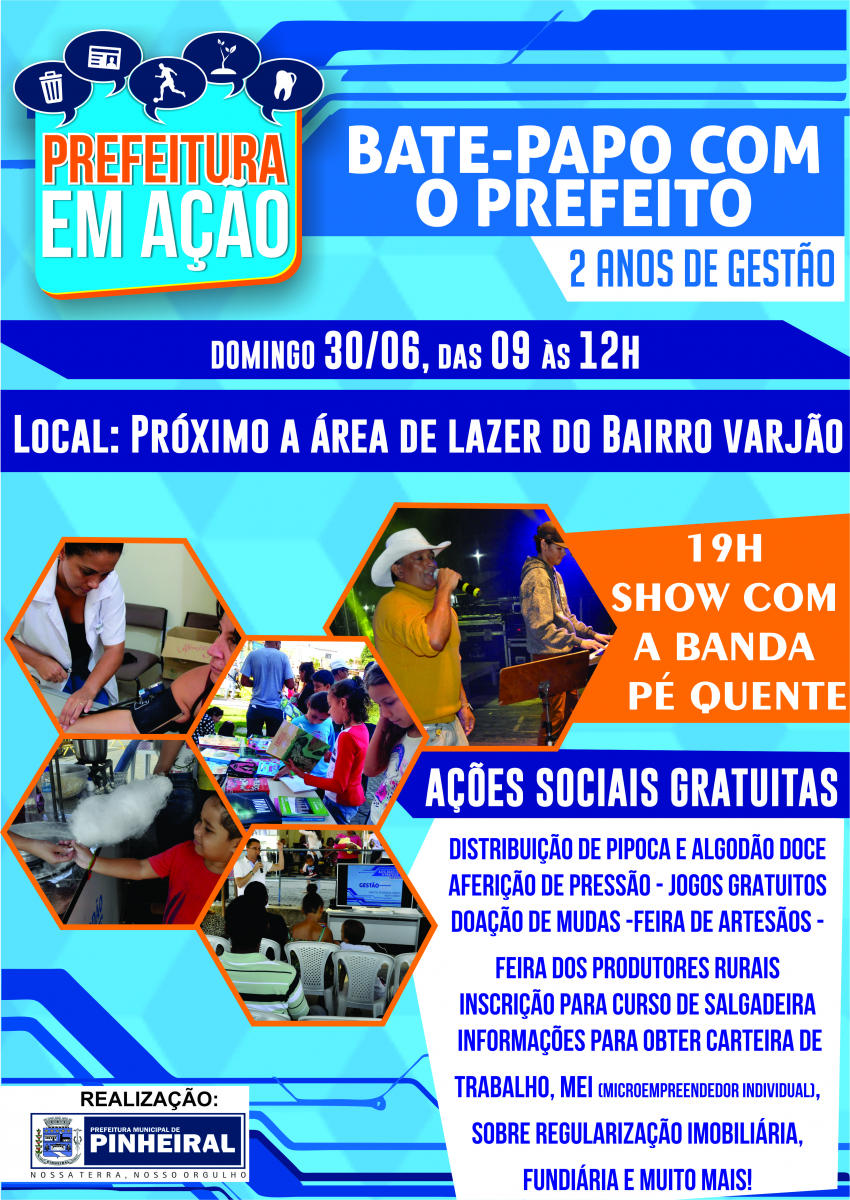Prefeitura em Ação estará neste domingo no bairro Varjão em Pinheira