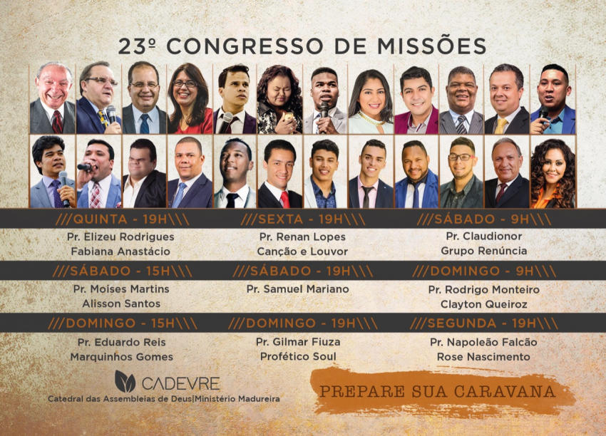 Assembleia de Deus divulga programação do 23º Congresso de Missões