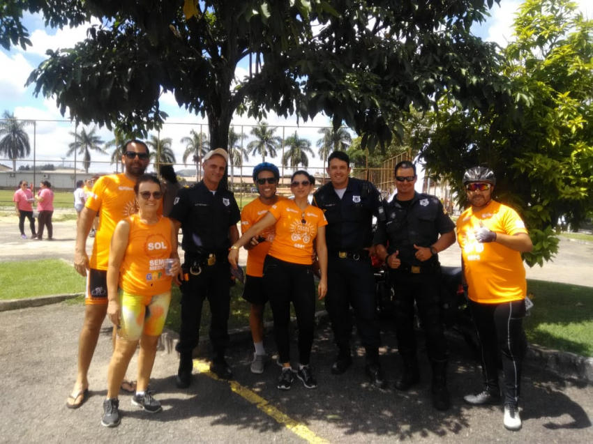Guarda Municipal atua em passeio ciclístico	pela prevenção do câncer de pele