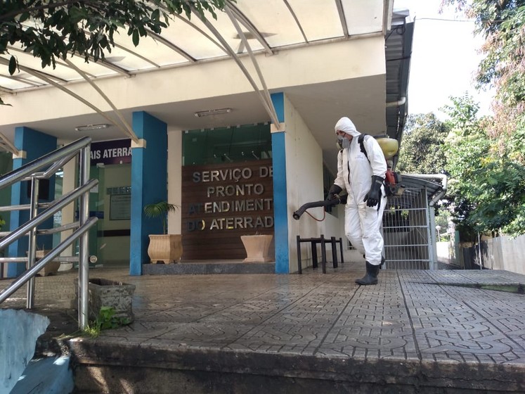 Cais Aterrado passa por nova sanitização contra o coronavírus em Volta Redonda