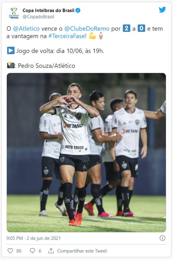 Atlético-MG ignora desfalques e derrota Remo pela Copa do Brasil