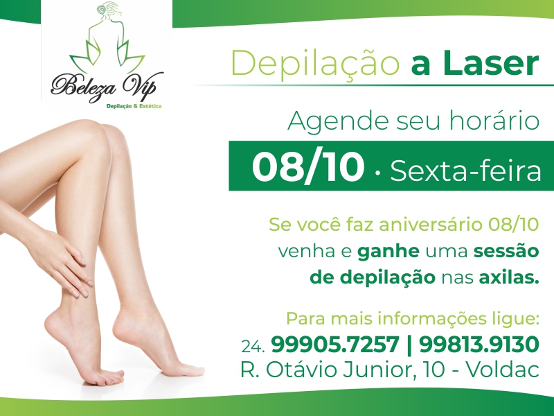 Depilação a Laser para o dia 08/10